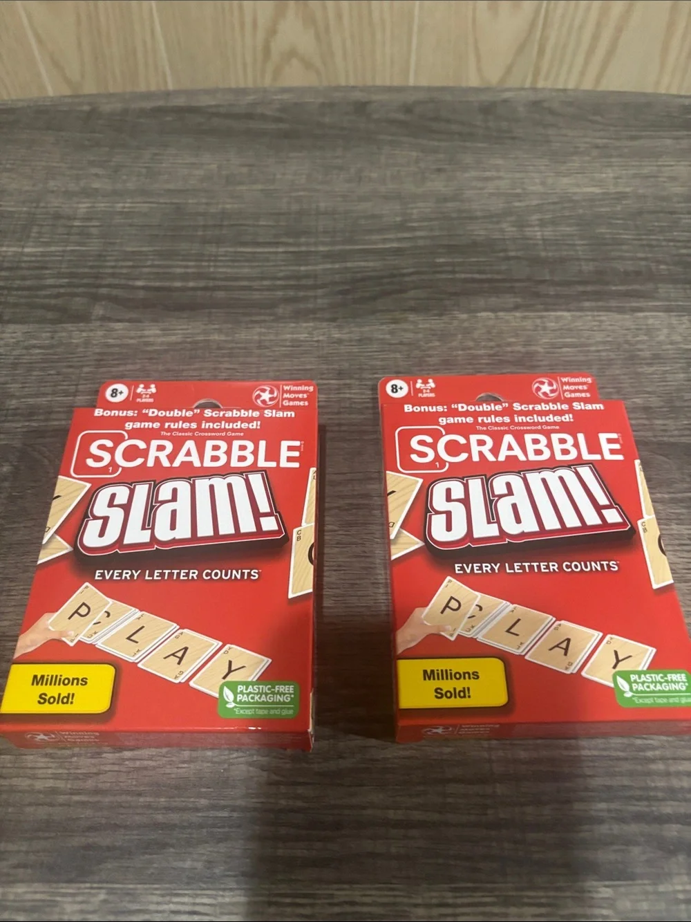 Scrabble Slam card game 2 pieces